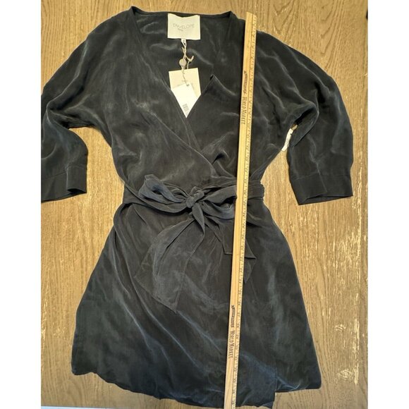 envelope 1976 dress San Diego Black Wrap Minimalist Chic Size 40 NWT $515 - Picture 9 of 16